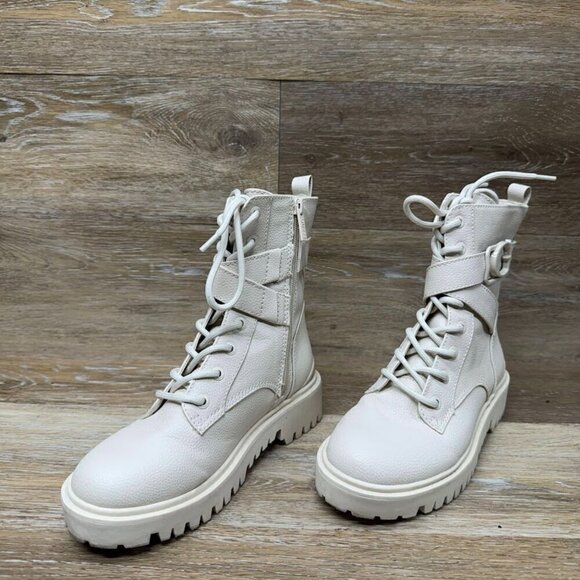 Guess Orana Ivory Combat Boot Women's Size 6 - Picture 1 of 7